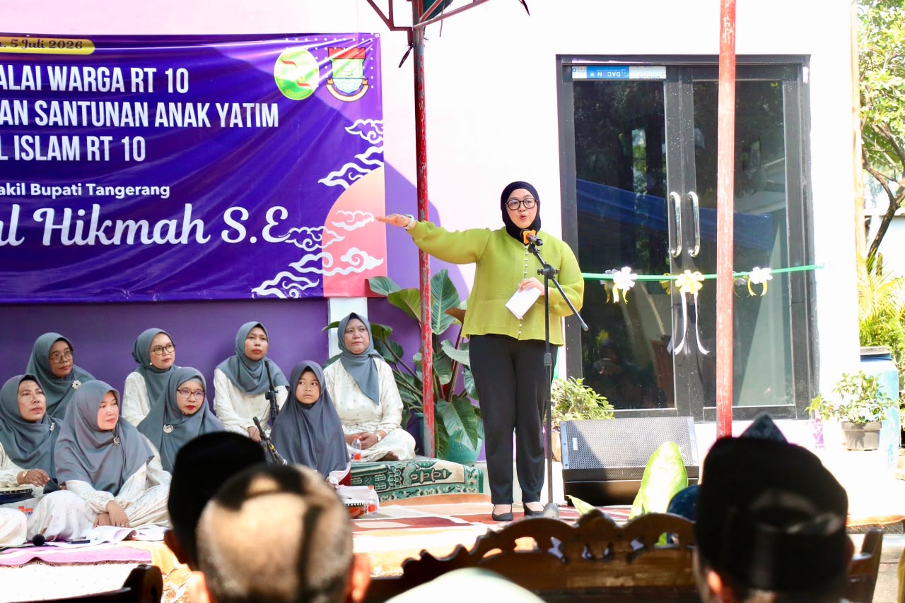 Wabup Intan sambutan peresmian balai warga Gelam Jaya Pasar Kemis