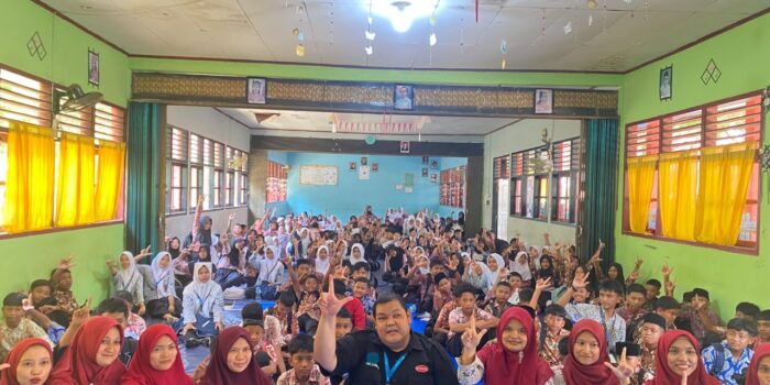 RELIMA PERPUSNAS RI GOES TO SCHOOL DI SMPN 1 SUNGAI RUMBAI, 198 SISWA BARU DIBEKALI LITERASI KRITIS