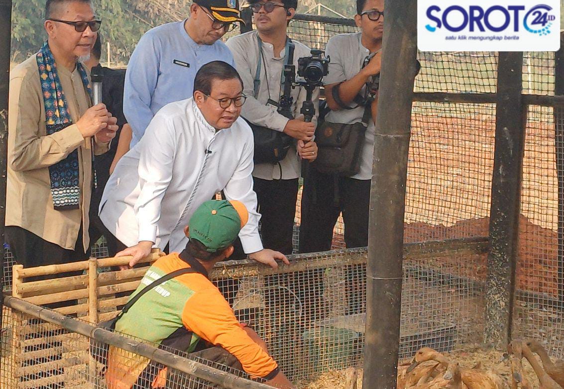 gubernur dki pramono anung tinjau ketahanan pangan ciangir tangerang
