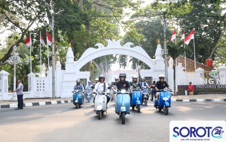 Gubernur Andra Soni Gass Bareng Ratusan Scooteris di Kongkow SBB Kota Serang