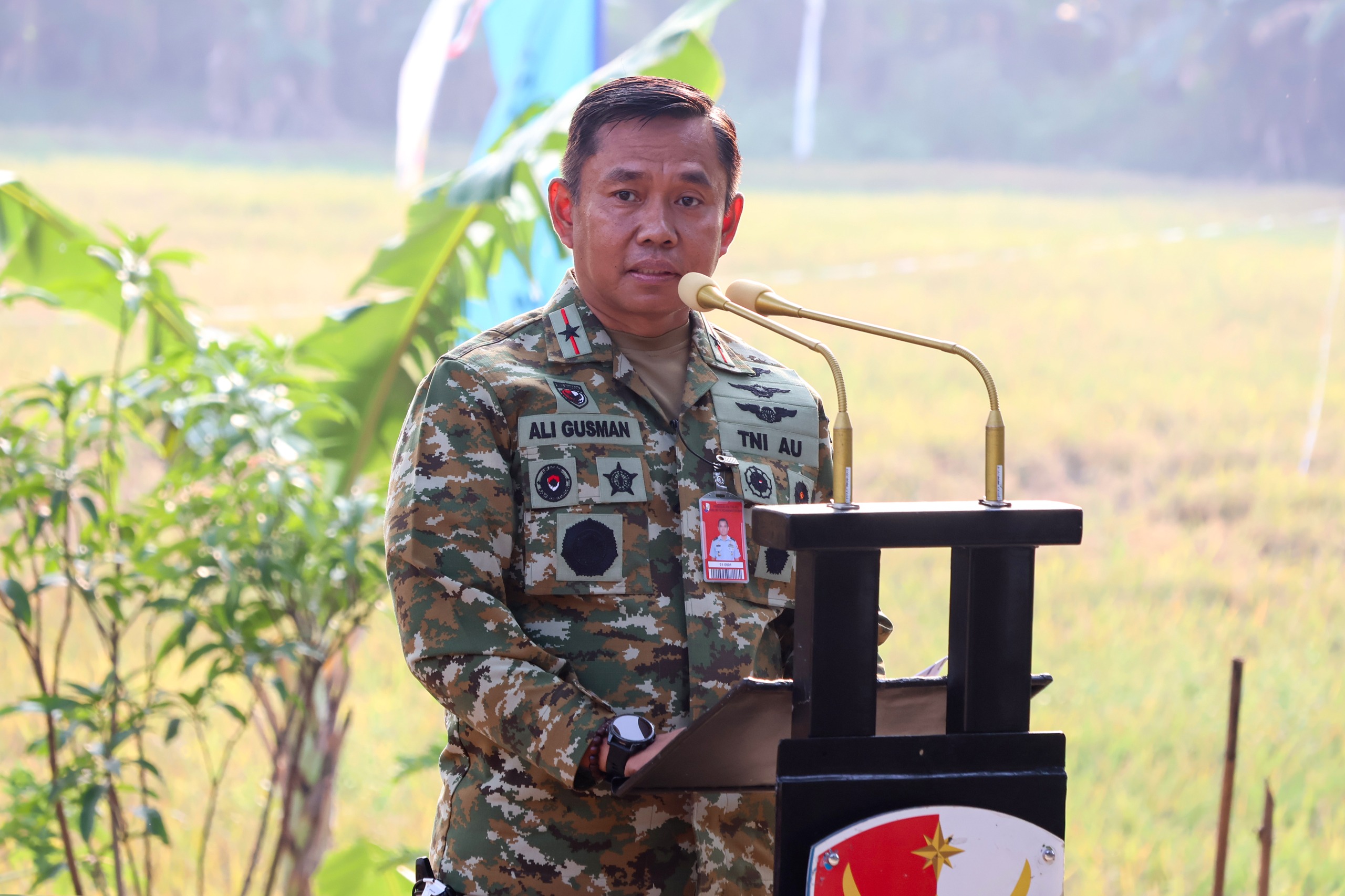 komandan lanud halim perdanakusuma pidato panen padi jakarta