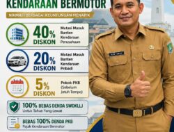 Pemprov Banten melalui Bapenda Kembali Berikan Diskon Pajak Kendaraan Bermotor Hingga 40 %, Khusus Untuk Masyarakat Banten