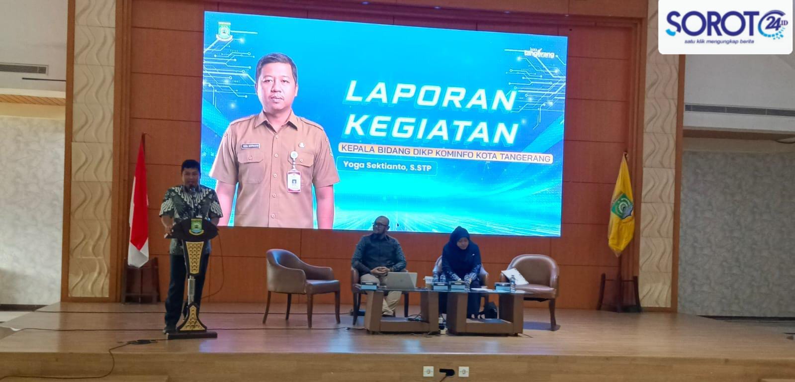 Kepala Bidang DKIP Kominfo Kota Tangerang menyampaikan laporan kegiatan