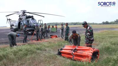 Dukung Penanggulangan Karhutla IKN, Helikopter H225M Caracal TNI AU Tiba di Lanud Dhomber
