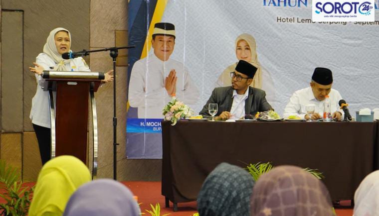 Kabag Kesra Setda Kabupaten Tangerang Prima Saras Puspa sambutan pembukaan pembinaan petugas pemulasaran jenazah 2026 di Hotel Lemo